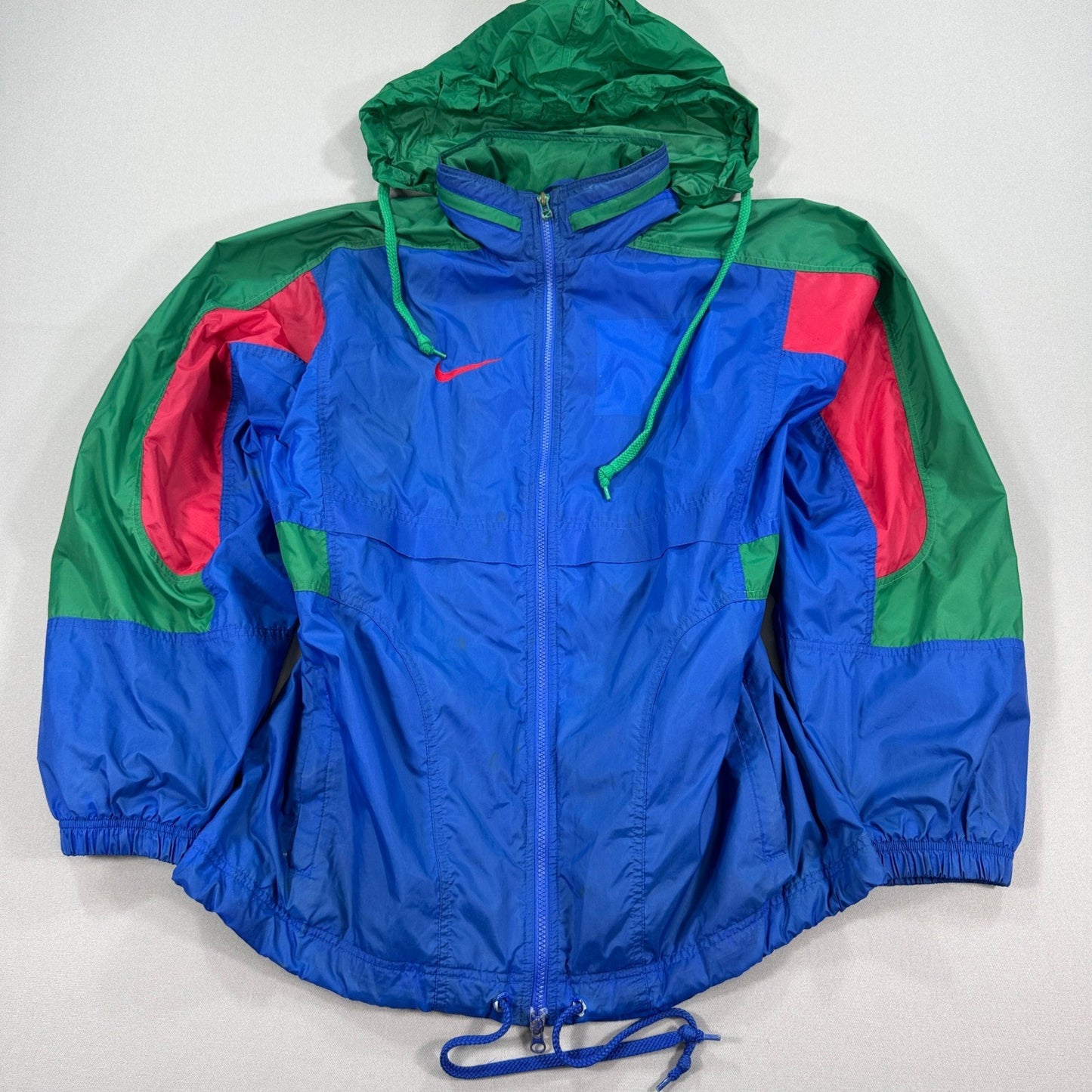 RARE Vintage Nike DB Bitter Warriors Windbreaker Jacket mens XL Blue Hooded