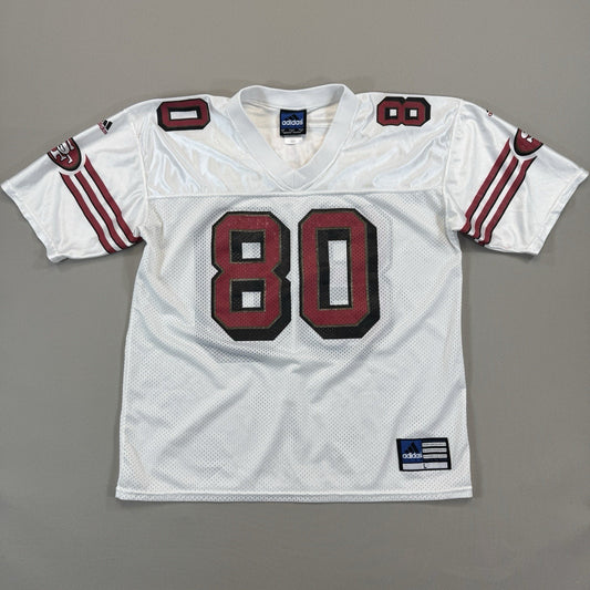 Vintage 90s Adidas Jerry Rice SF 49ers Jersey mens Large White Made In Canada