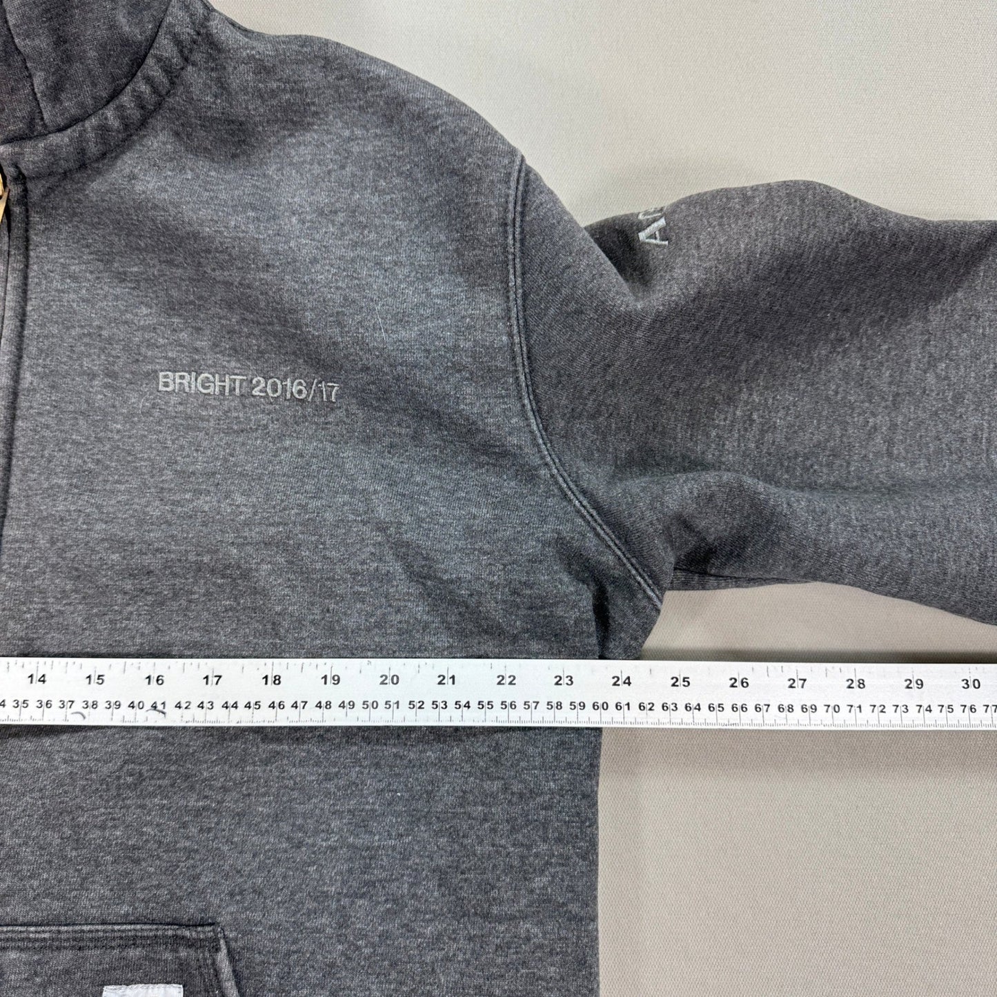 Carhartt Essentials Hoodie Sweatshirt Men's Large Gray Loose Fit Zip Up Oversize