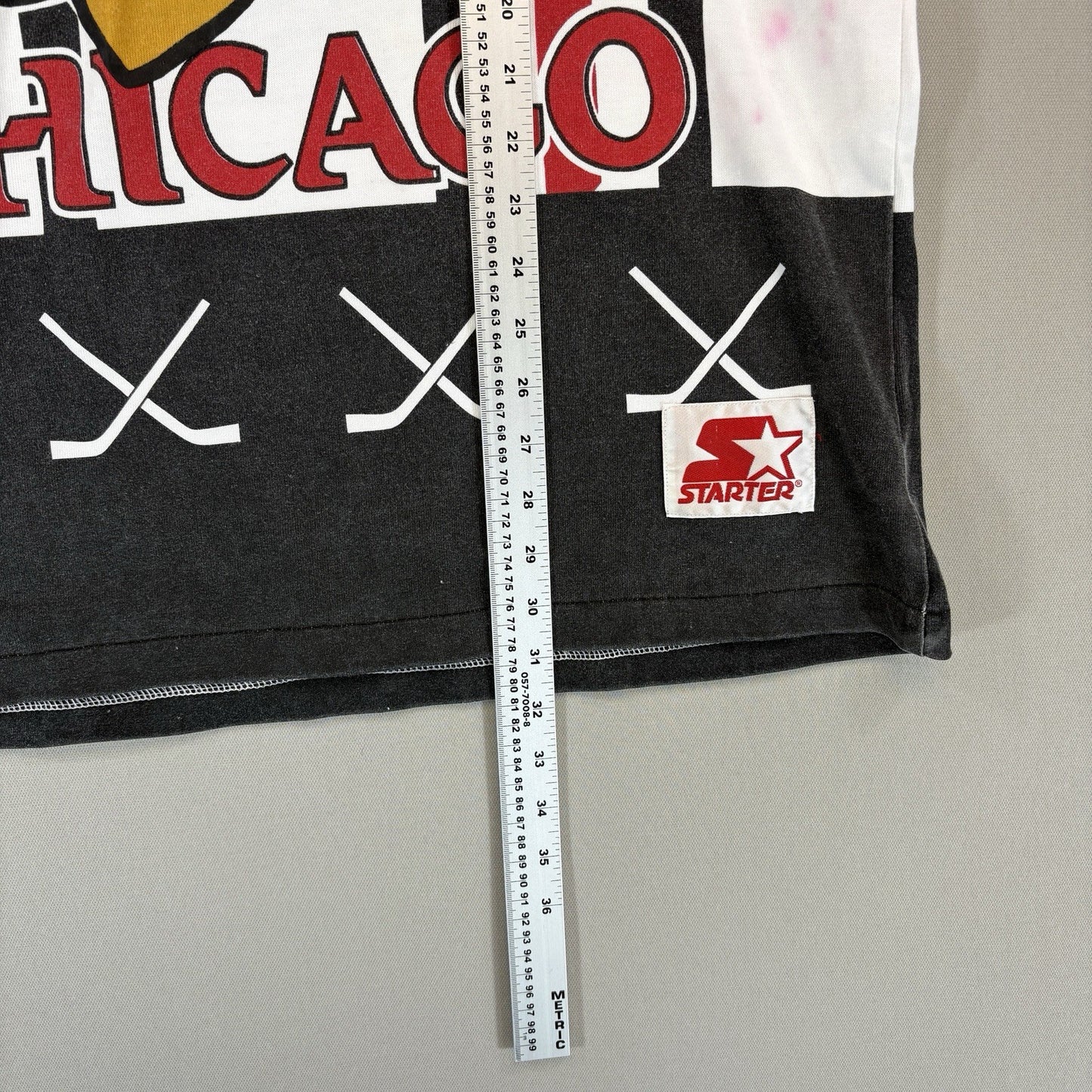 Vintage Rare Starter NHL Chicago Blackhawks 3/4 Sleeve Shirt Mens Large