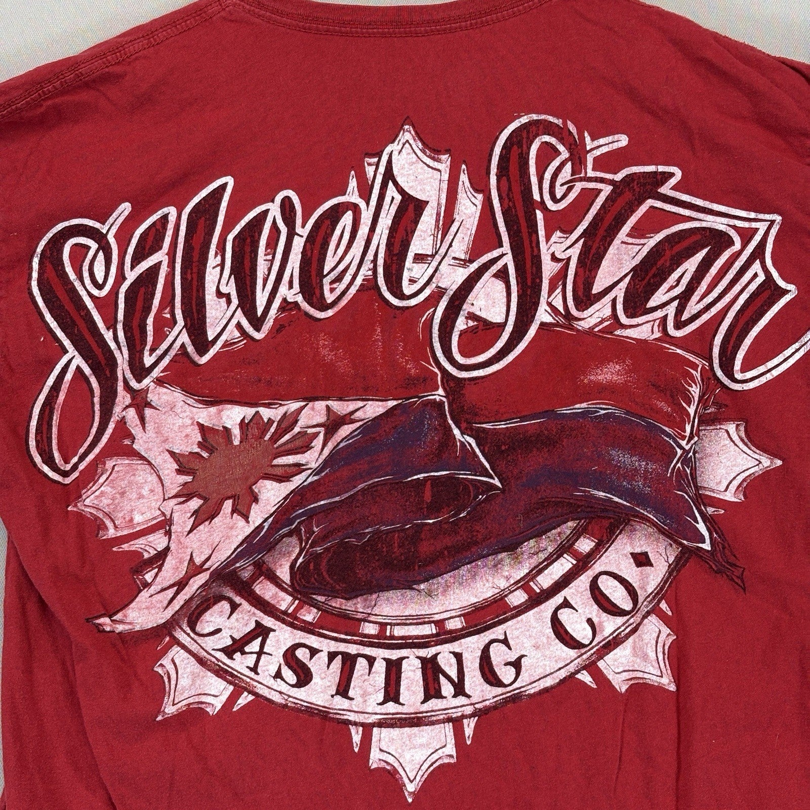 Silver Star Casting Y2K Manny Pacquiao Boxing T-Shirt mens XL Red Graphic Tee