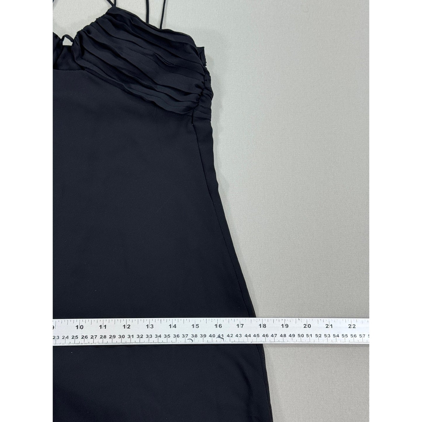 Zara Maxi Dress Womens XS Black Sleeveless Spaghetti Strap Halter Neck Bodycon