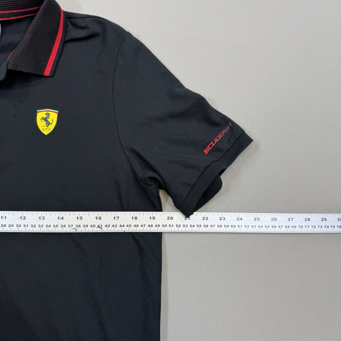 Puma Scuderia Ferrari Race Polo Shirt mens Medium Black Regular Fit Collared
