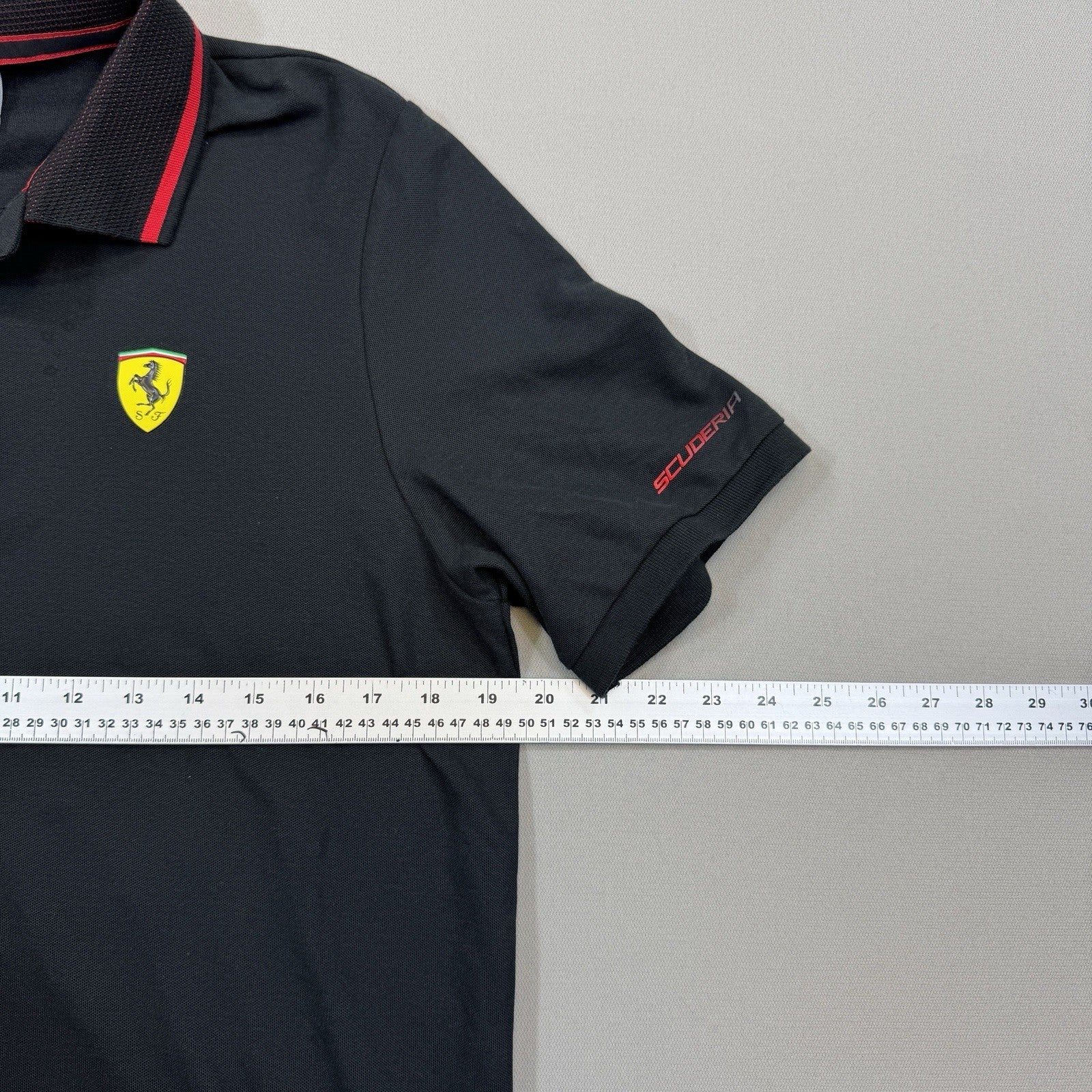 Puma Scuderia Ferrari Race Polo Shirt mens Medium Black Regular Fit Collared