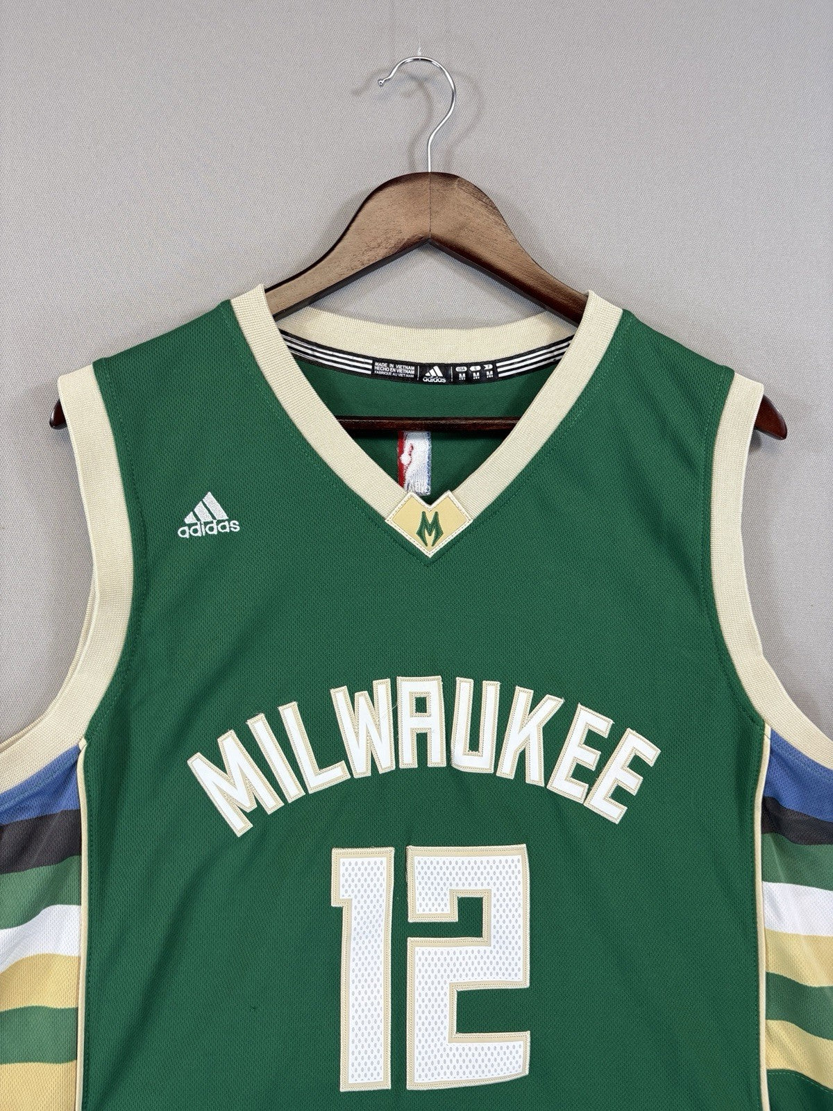 Adidas Milwaukee Jabari Parker #12 Swingman Jersey mens Medium Green +2 Length