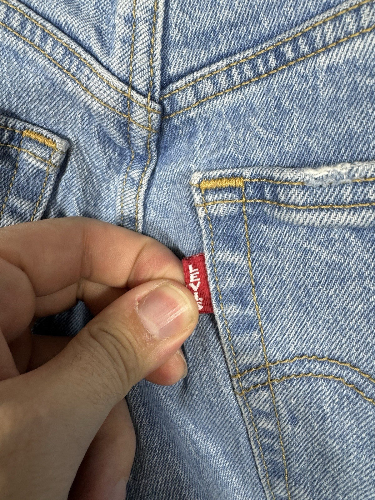 Levis Vintage Jeans Womens W24L27 Big E Ribcage Straight Distressed Light Wash