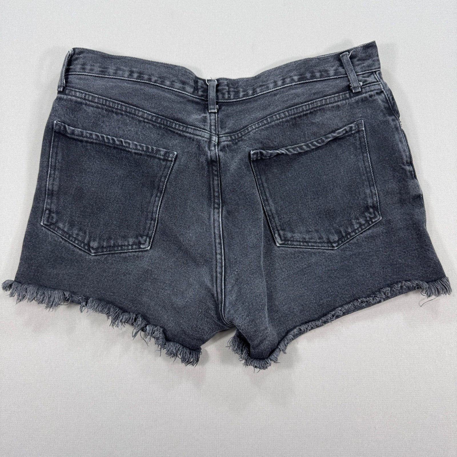 AGOLDE Cutoff Denim Shorts Womens Size 31 High Rise Distressed Button Fly