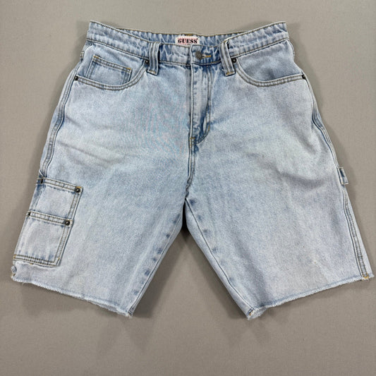 Guess Originals Carpenter Jean Shorts mens Sz 29 Denim Raw Hem Light Wash Baggy