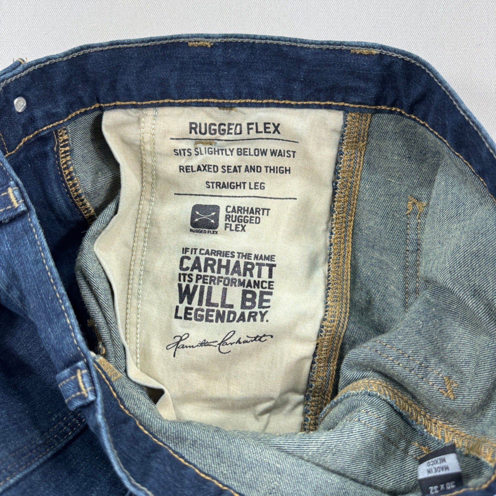 Carhartt Double Knee Denim Pants mens 30x32 Blue Rugged Flex Carpenter Workwear