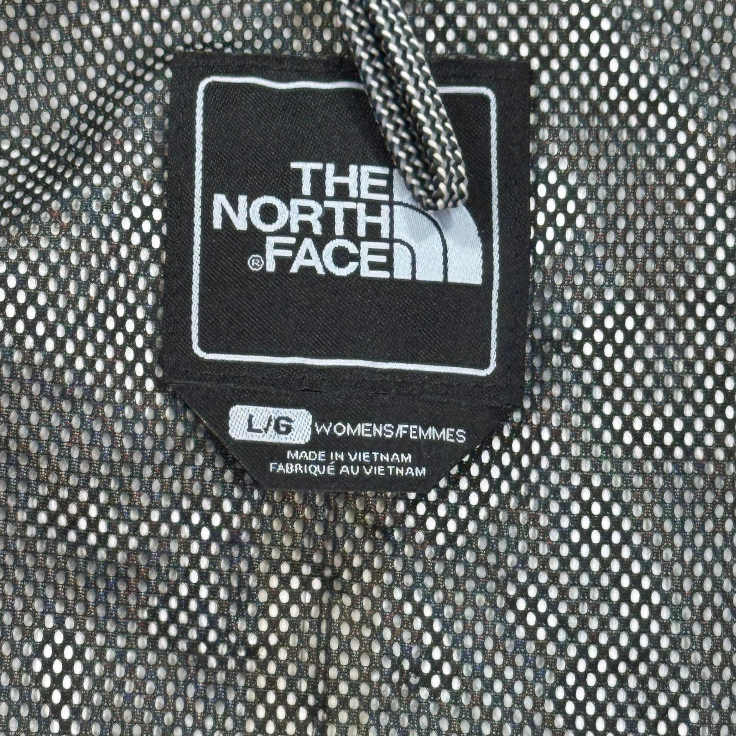 The North Face Womens Rain Jacket Size Large Full Zip Mesh Lined Hooded Black