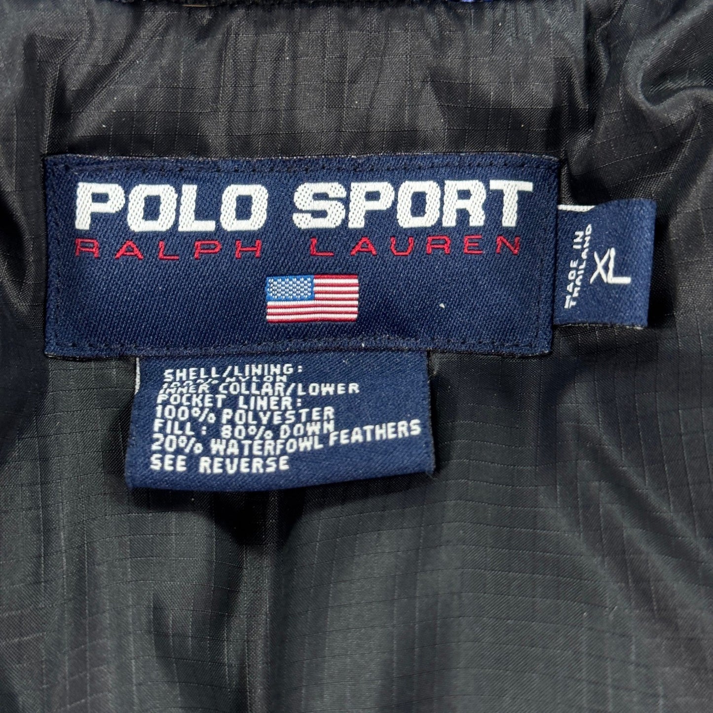 Vintage Arctic Challenge Coat Polo Sport Ralph Lauren Goose Down Mens XL Puffer