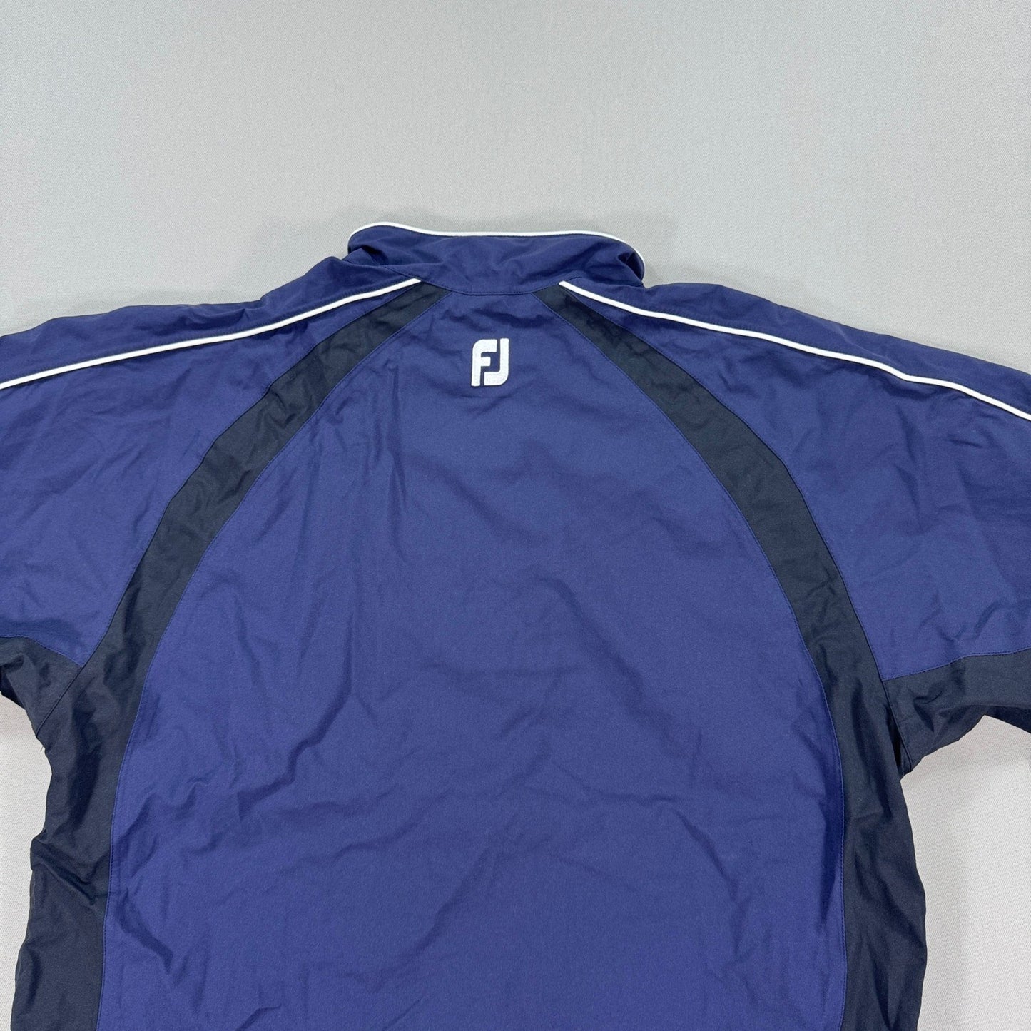 FootJoy DryJoys Tour Collection Short Sleeve Jacket mens M Blue 1/2 Zip