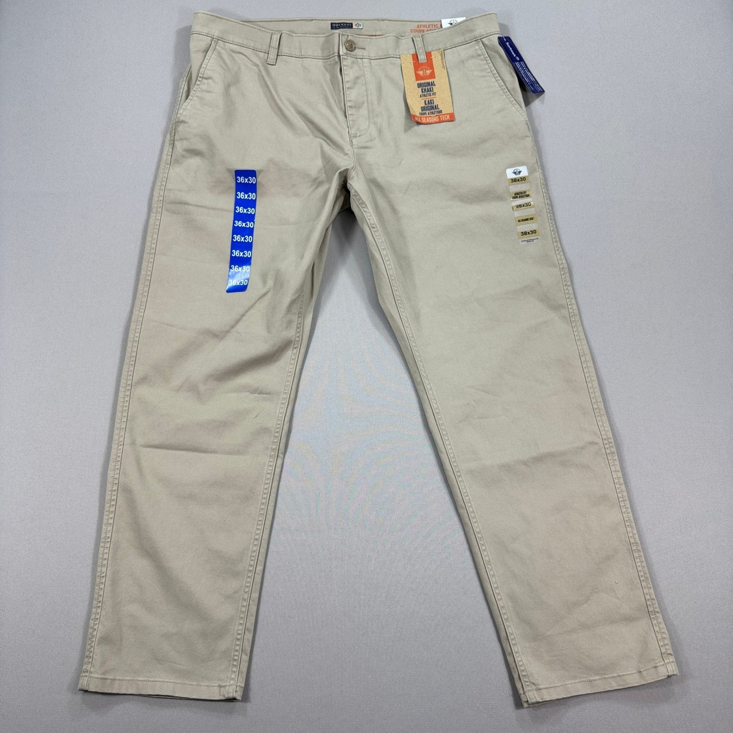 NWT Dockers Original Khaki Pants All Seasons Tech mens 38x30 Beige Athletic Fit