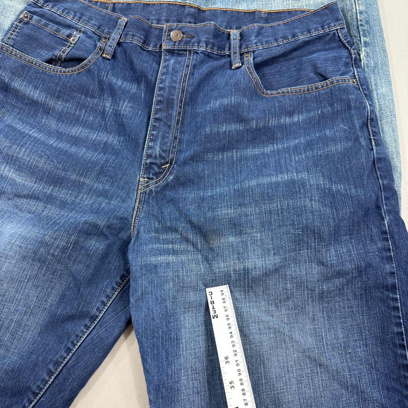 Levi's 569 Denim Shorts 2 Pcs mens W38 Blue Baggy Fit Distressed