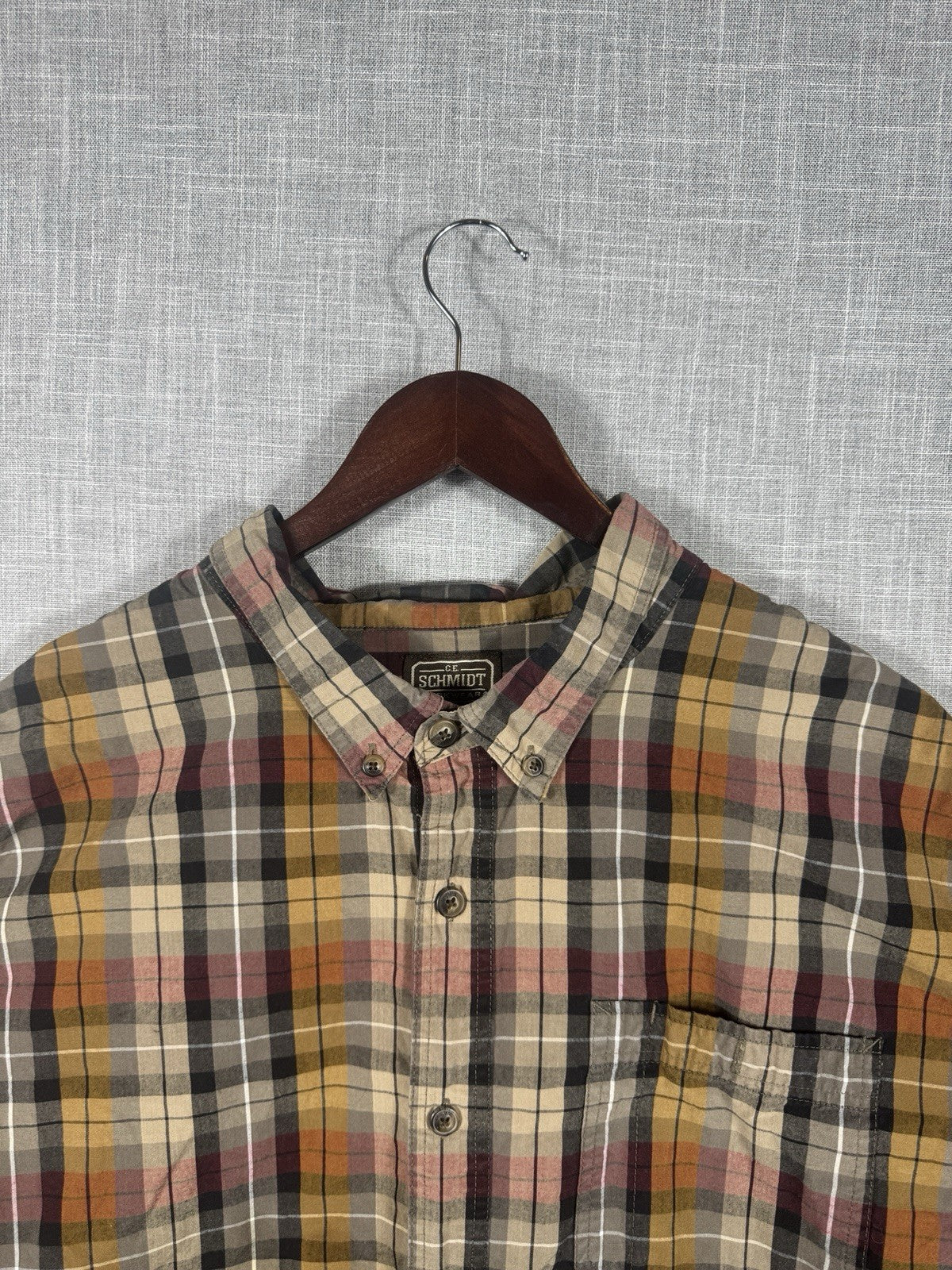 CE Schmidt Workwear Button Down Flannel Plaid Shirt Mens Size 3XL