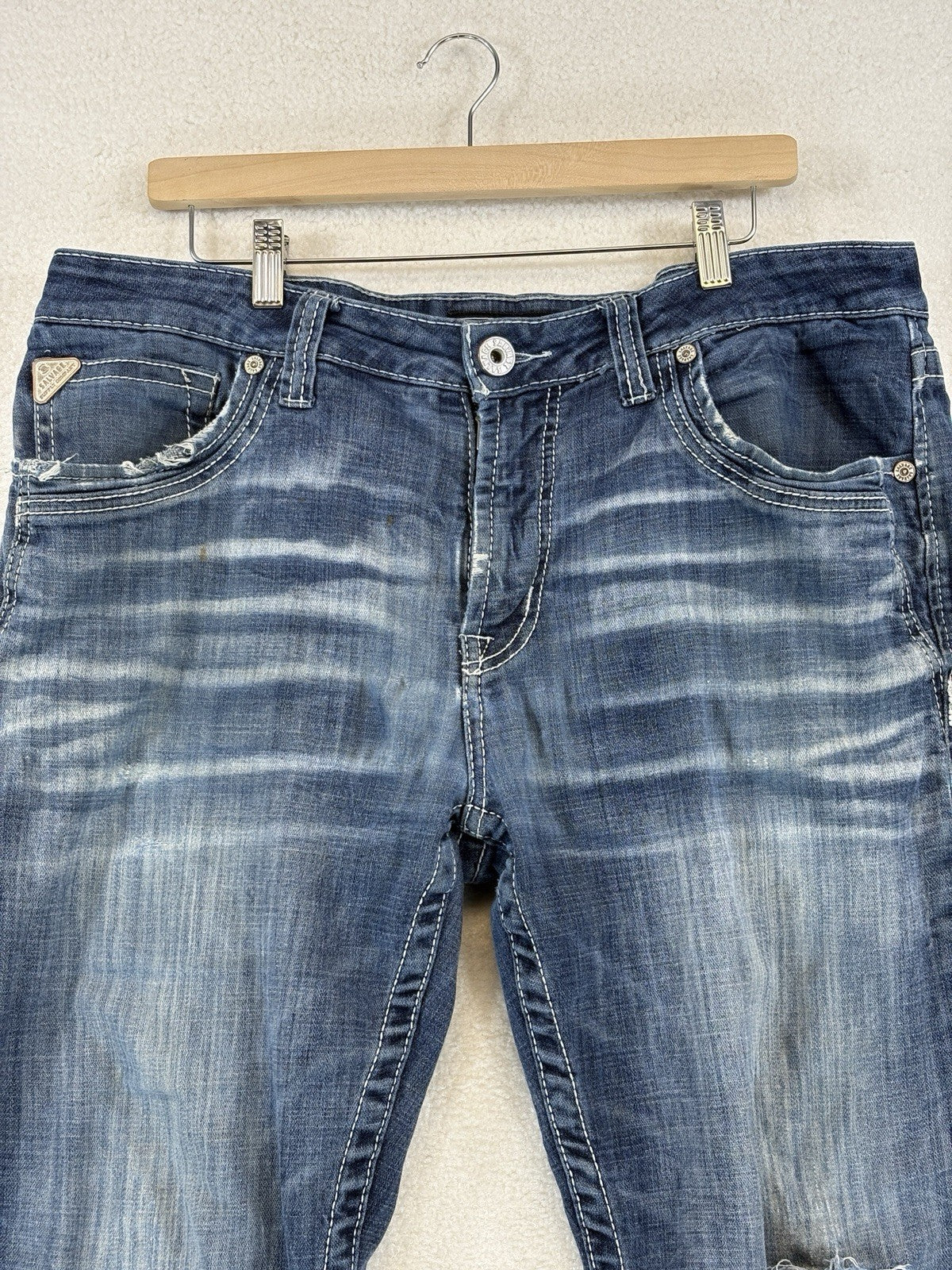 Salvage Supply Co Mayhem Straight Regular Fit Jeans 36x32 Blue Wash SLVG54-46