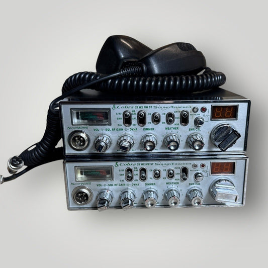 2x Vintage Cobra 29 WX NW ST SoundTracker CB Radios NightWatch Microphones Lot