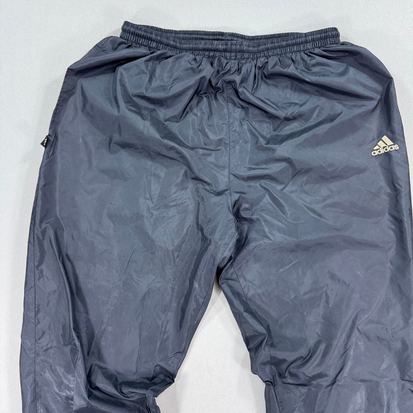 Vintage Adidas Track Pants Men's XL Black Zipped Ankle Windbreaker Y2K 2001