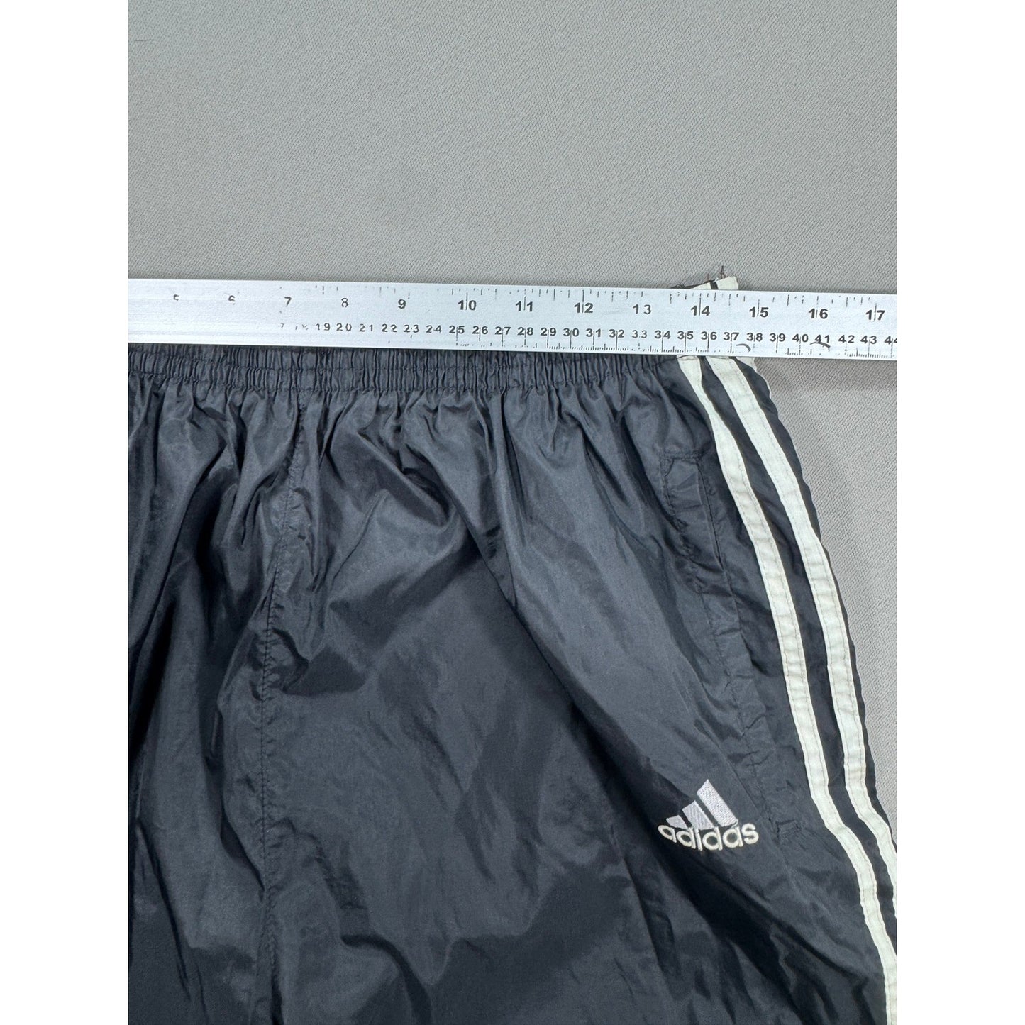 Vintage Adidas Track Pants Tearaway Mens Large Black Snap Up Trefoil Wide Leg