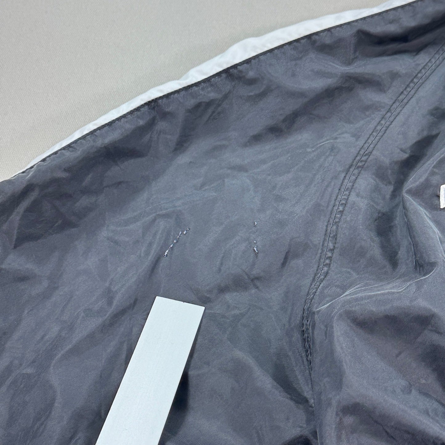 Vintage 90s Nike Cropped Jacket Womens Large Back Spell Out Black Full Zip