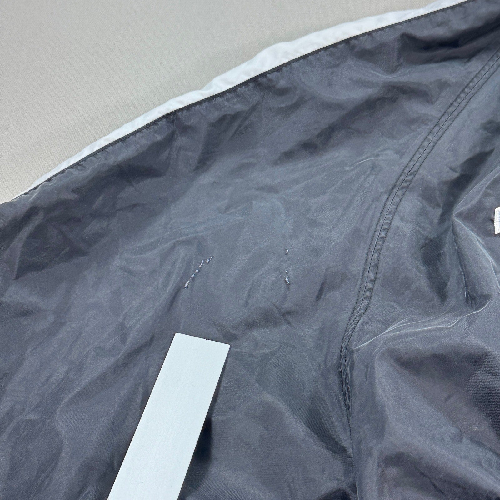 Vintage 90s Nike Cropped Jacket Womens Large Back Spell Out Black Full Zip