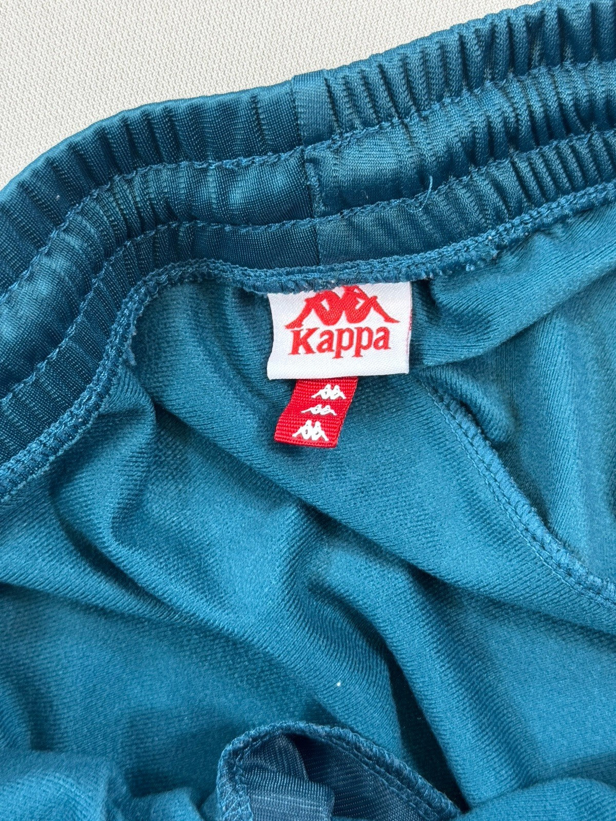 Kappa Sweatpants mens Large Teal White Lined Athleisure Track Sport