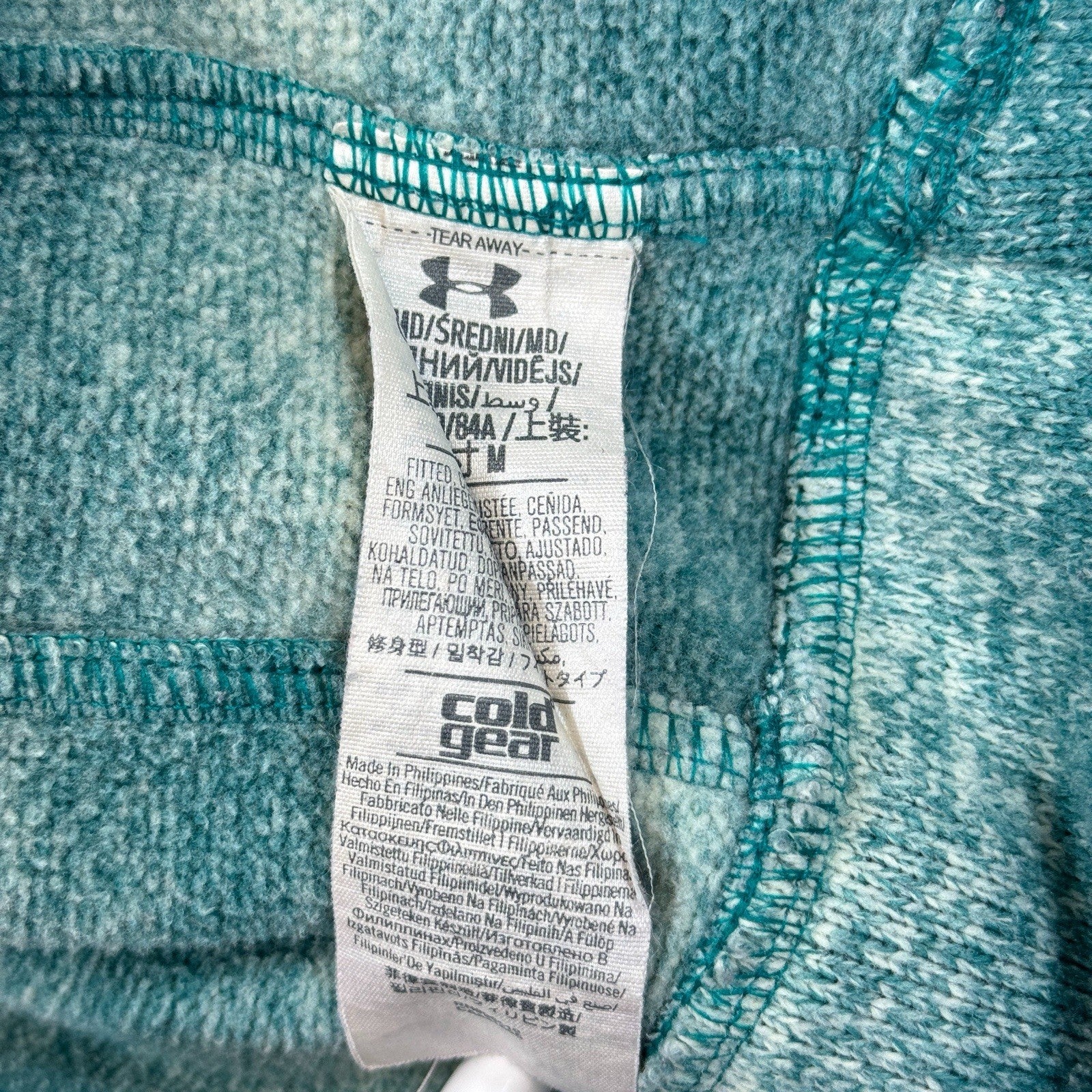 Under Armour Cold Gear Sweatshirt Womens Medium Green Striped Hoodie Full Zip