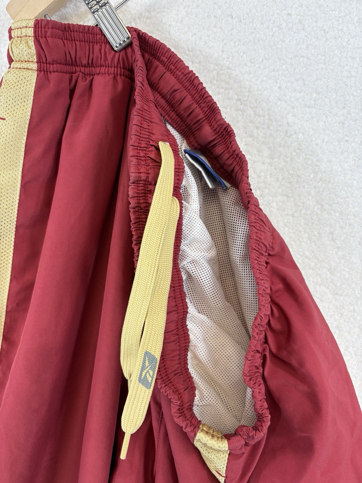 Vintage Reebok  Mesh Lined  Track Pants Mens XL Red Gold Stripe Sports