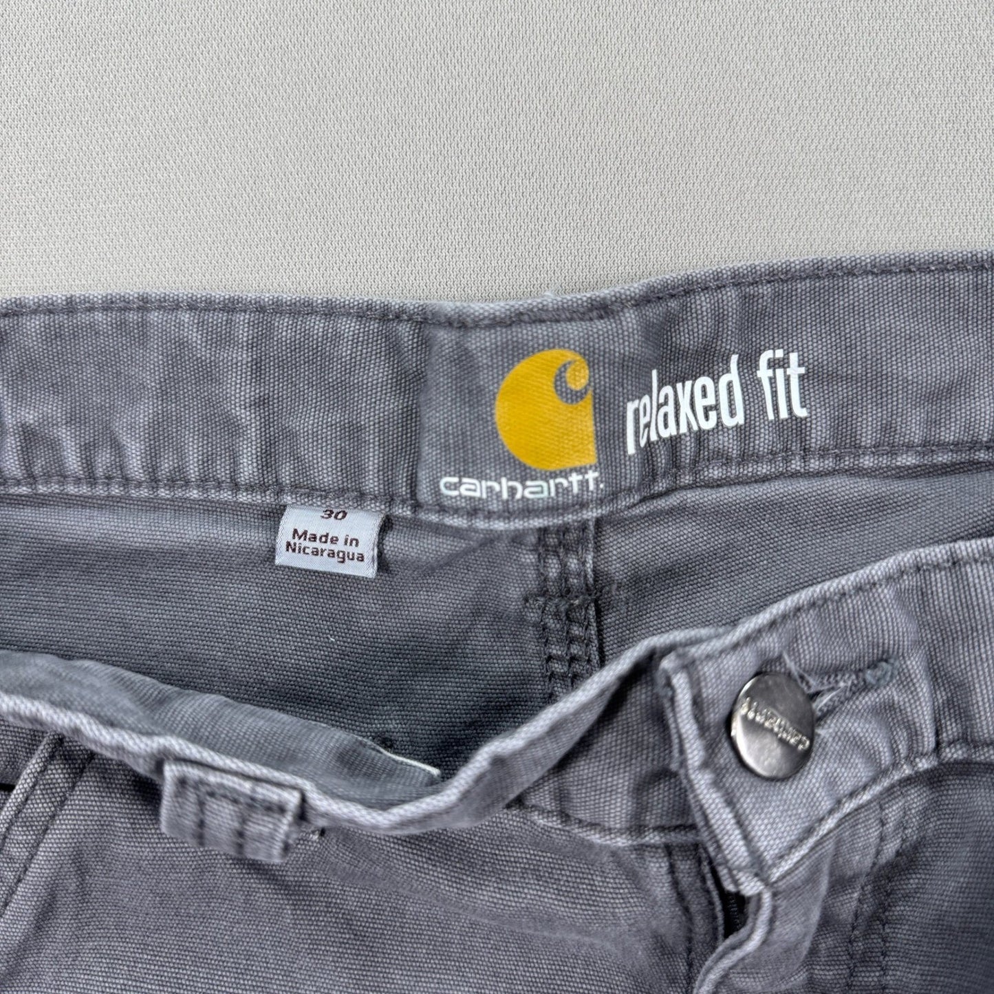 Carhartt Carpenter Shorts Relaxed Fit mens Size 30 Gray Canvas Workwear Casual