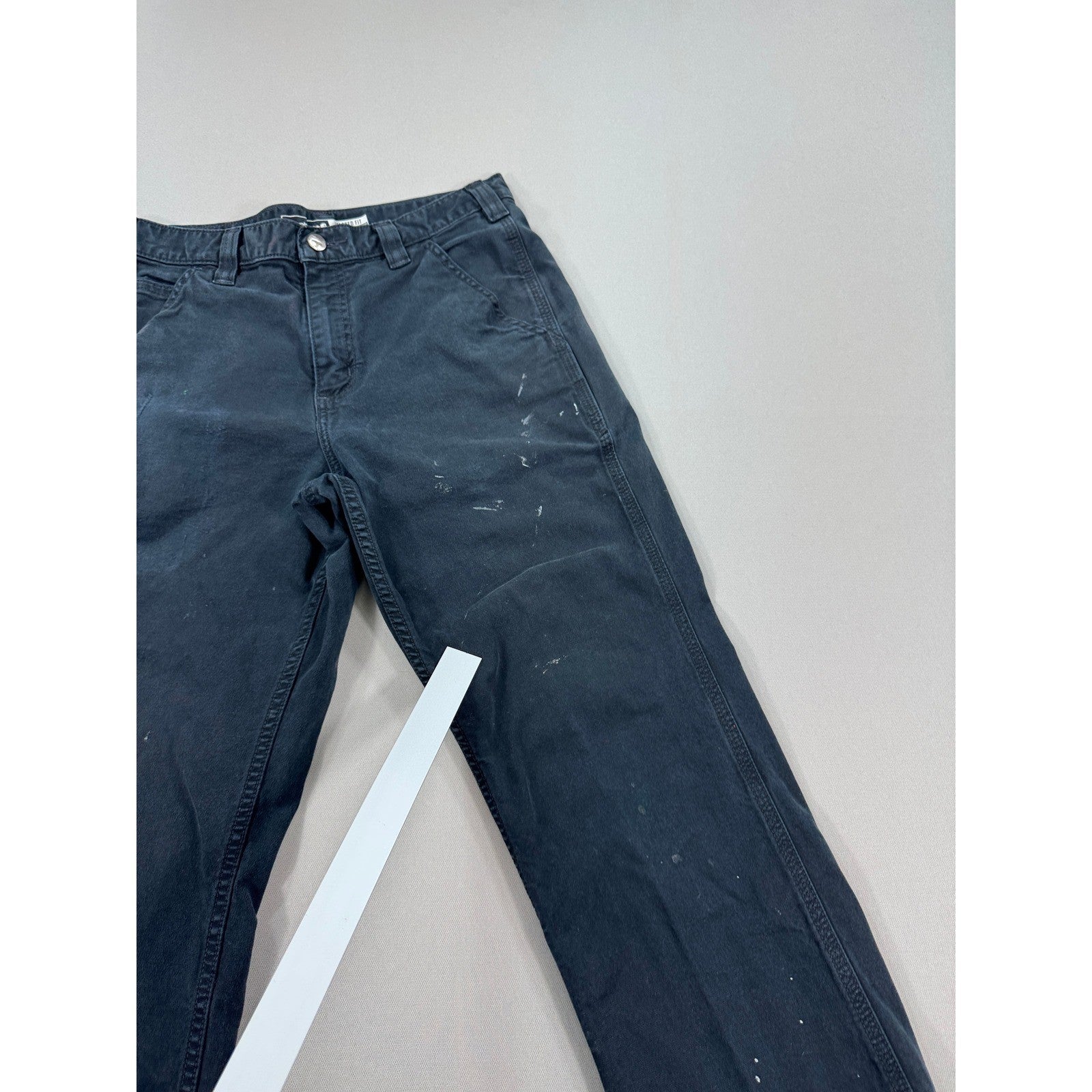 Carhartt 102291 Carpenter Pants Rugged Flex Relaxed Fit mens 31x32 Black Canvas