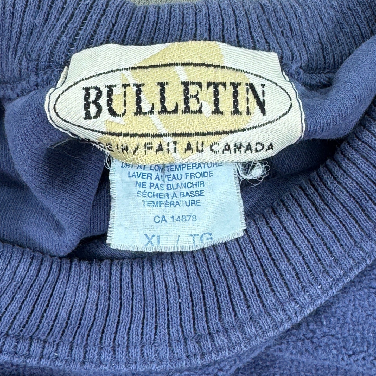 Vintage Michigan Wolverines Sweatshirt Bulletin mens XL Pullover Crewneck Blue