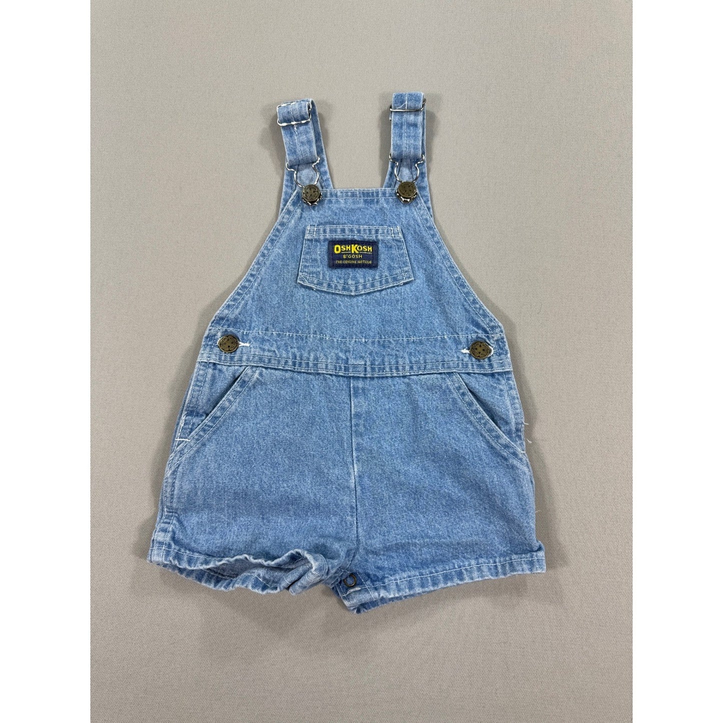 Vintage OshKosh B'gosh Bubble Vestbak Romper Baby Girl's Size 24M Denim