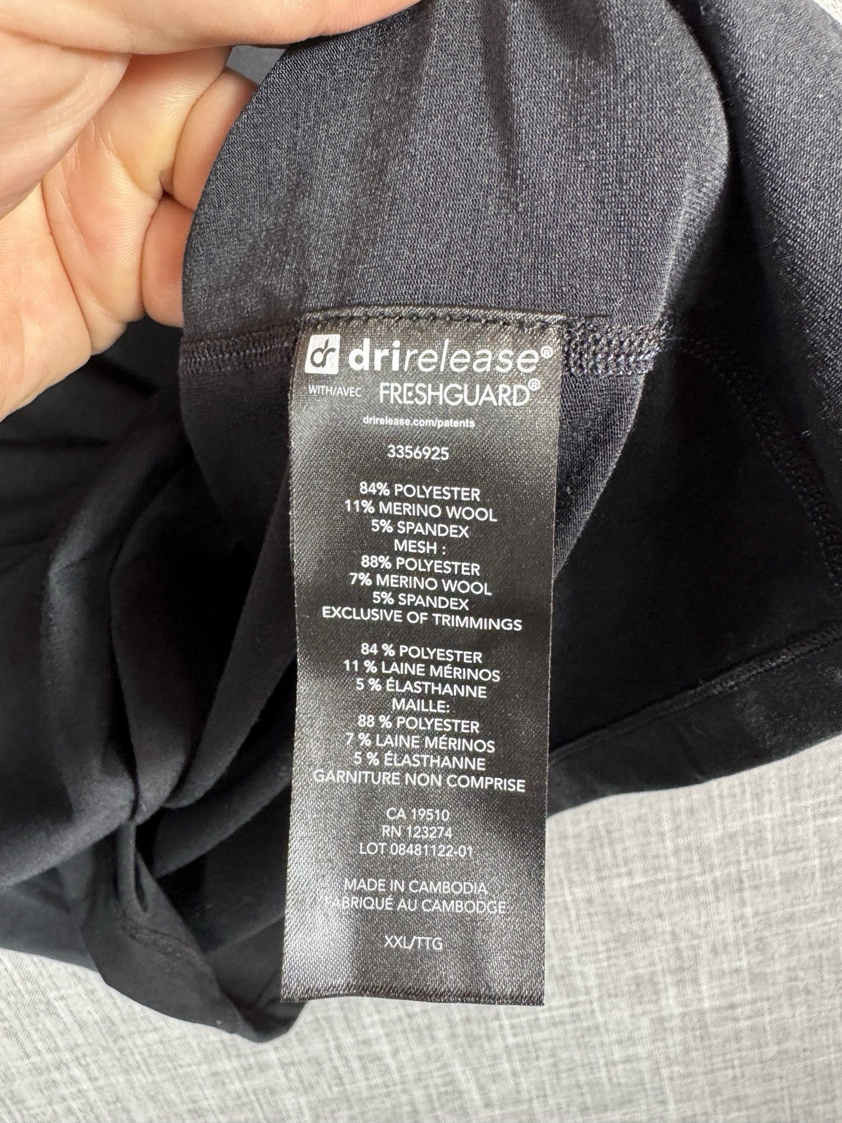 Paradox mens Merino Blend Base Layer Top 1/4 Zip Long Sleeve Black 2XL