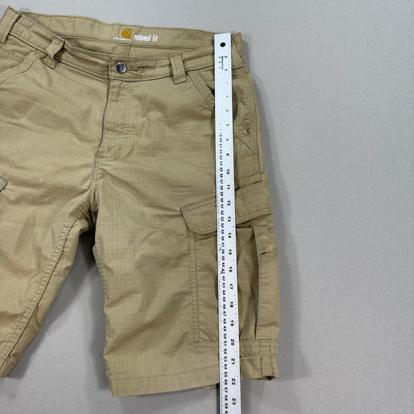 Carhartt Ripstop Cargo Shorts mens Size 33 Beige Relaxed Fit Carpenter