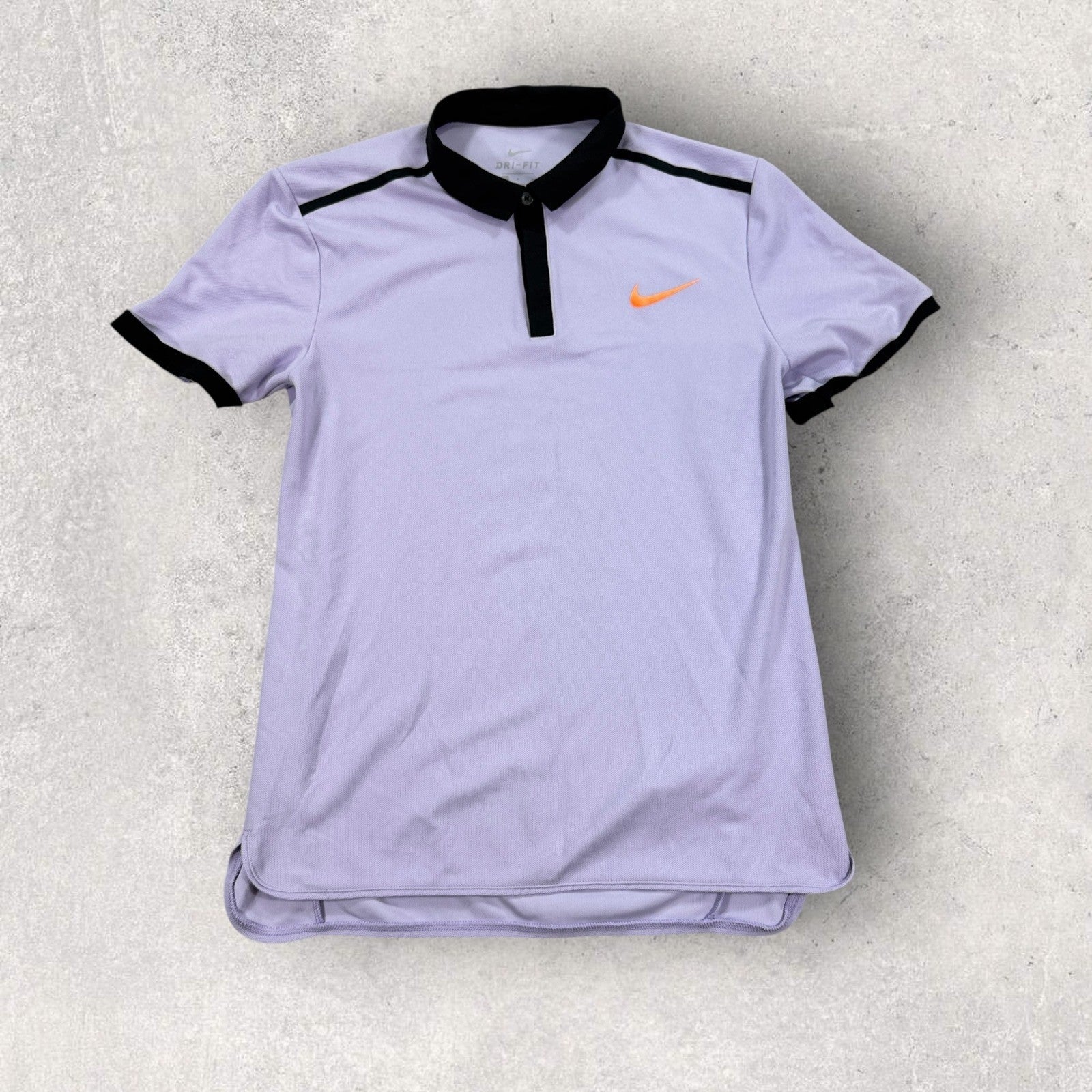 Nike Roger Federer Polo Shirt RF mens Medium Lavender Short Sleeve Tennis