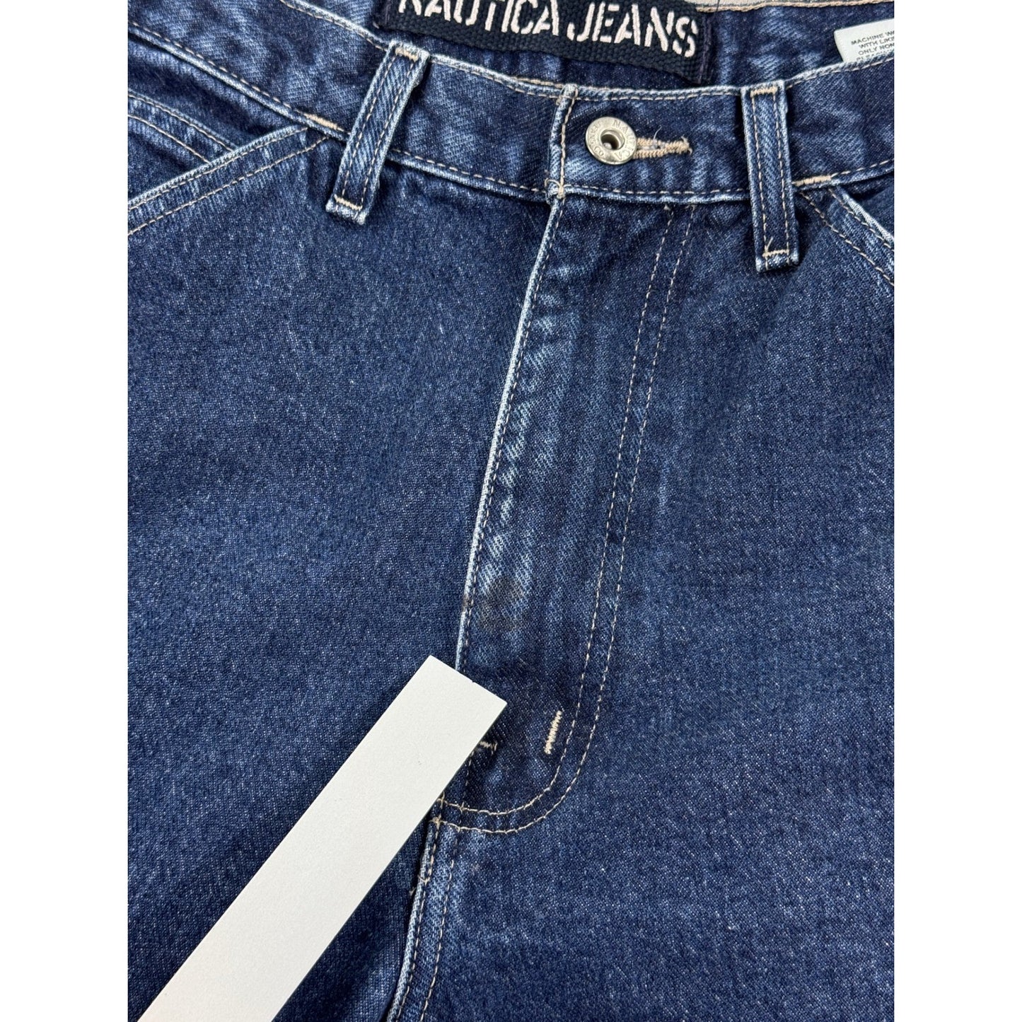 Vintage Nautica Carpenter Cargo Jeans 33x32 Loose Baggy Skater Y2K Blue