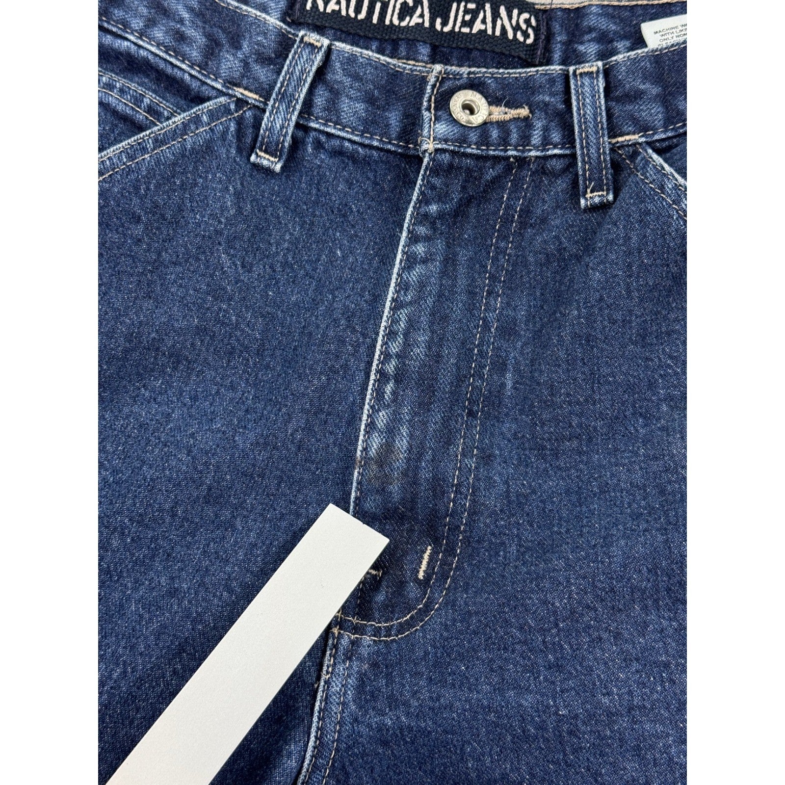 Vintage Nautica Carpenter Cargo Jeans 33x32 Loose Baggy Skater Y2K Blue