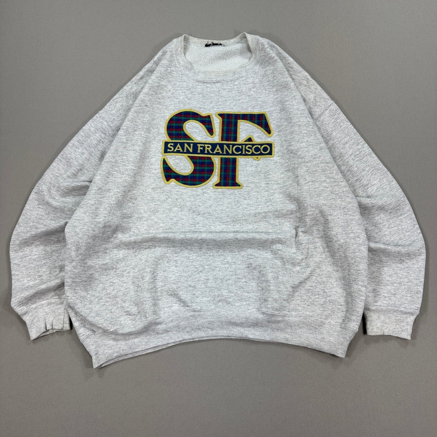 Vintage San Francisco Pullover Sweatshirt XL Gray Embroidered Spellout Graphic