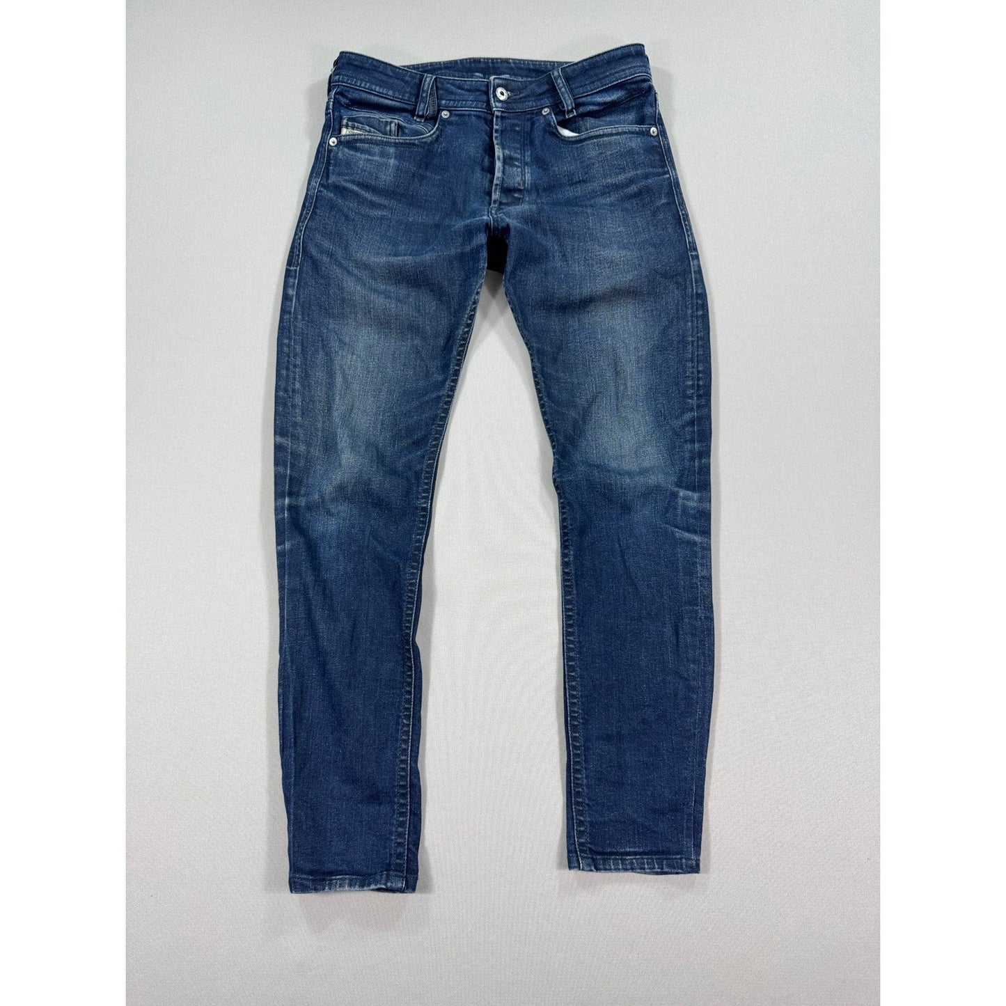 Diesel Akee Jeans Stretch mens 30x28 Regular Slim Tapered Leg Blue Denim 0835N
