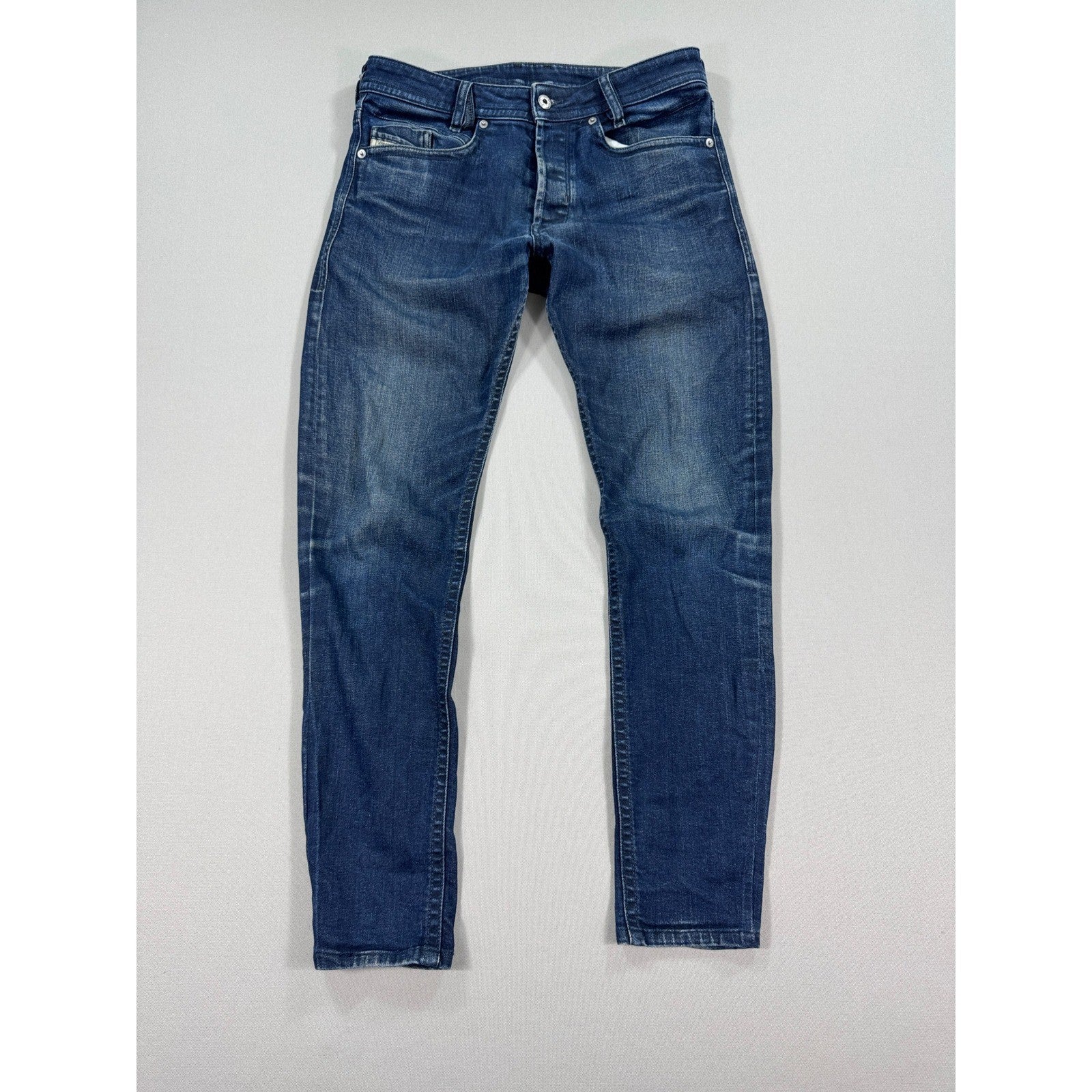 Diesel Akee Jeans Stretch mens 30x28 Regular Slim Tapered Leg Blue Denim 0835N