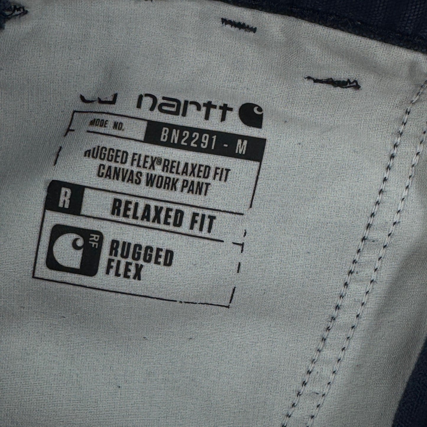 Carhartt Rugged Flex Canvas Work Pants Relaxed Fit mens 33x32 Navy Blue Utility