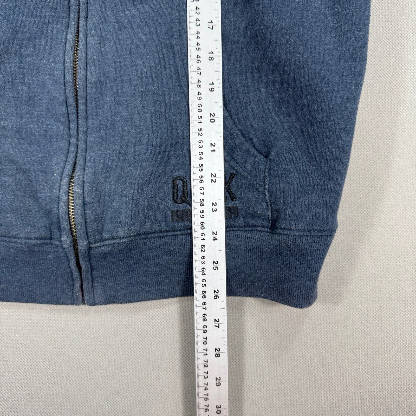 Quiksilver Sherpa Lined Hoodie Zip Up Fleece Insulated mens Medium Blue Skater