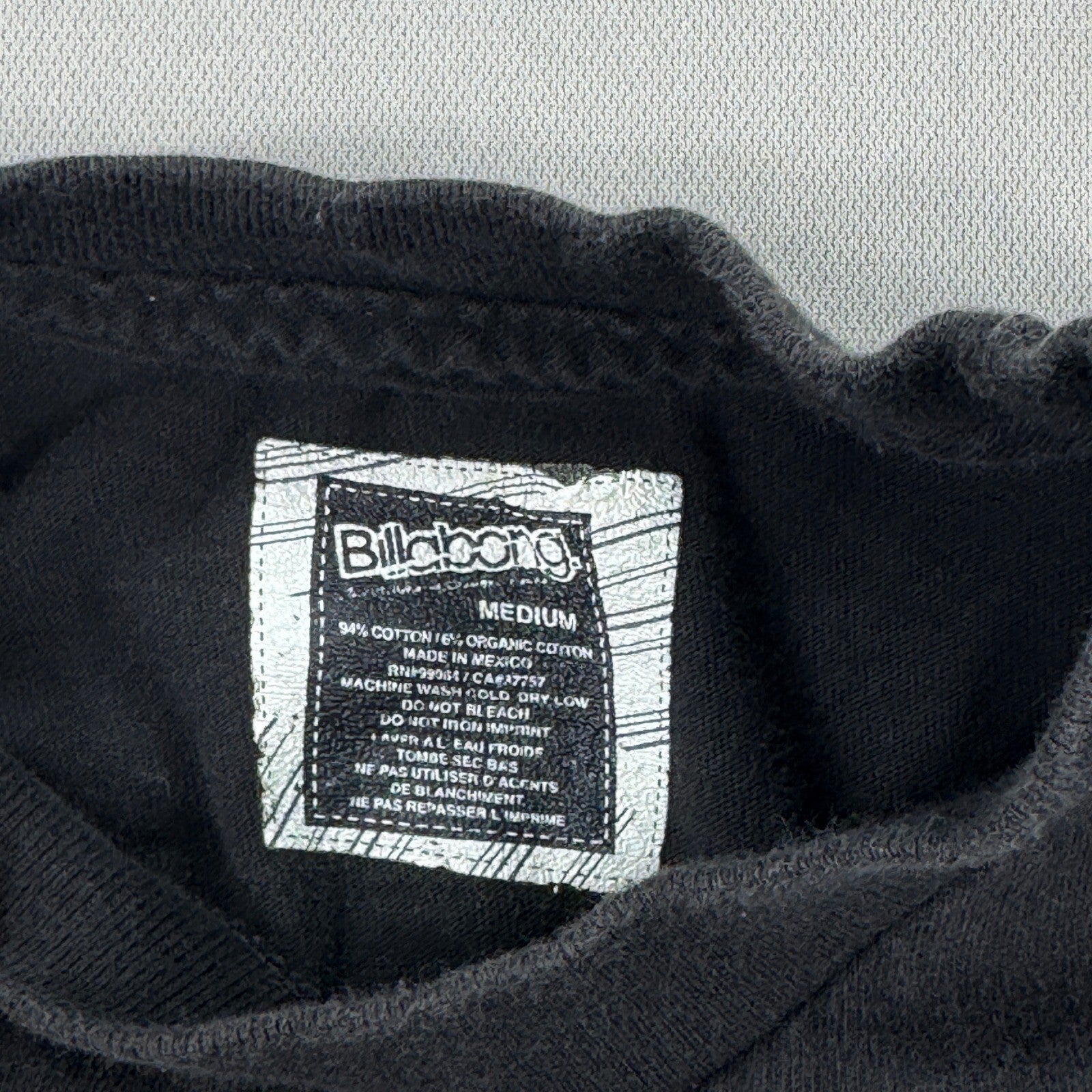 Billabong Arch Fill T-Shirt Men's Medium Black Graphic Print Surf Waves Cotton