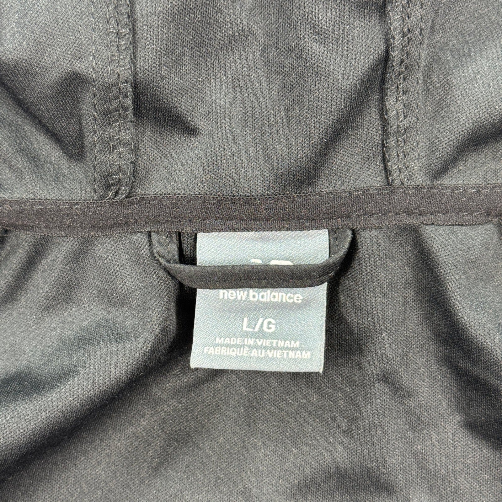 New Balance Windbreaker Jacket mens Large Black Blue Full Zip Mesh Lined Hooded