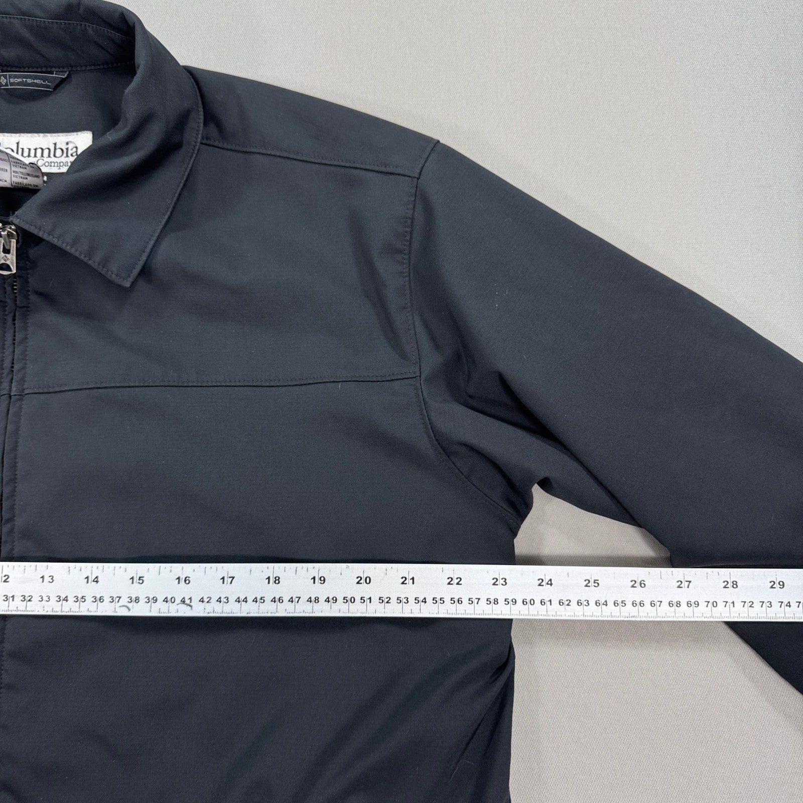 Columbia Ascender Bomber Jacket Full Zip mens Large Black Softshell Lightweight