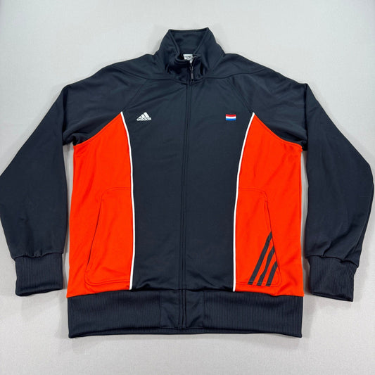 VTG Adidas Netherlands Track Jacket mens 2XL Black Red World Cup South Africa