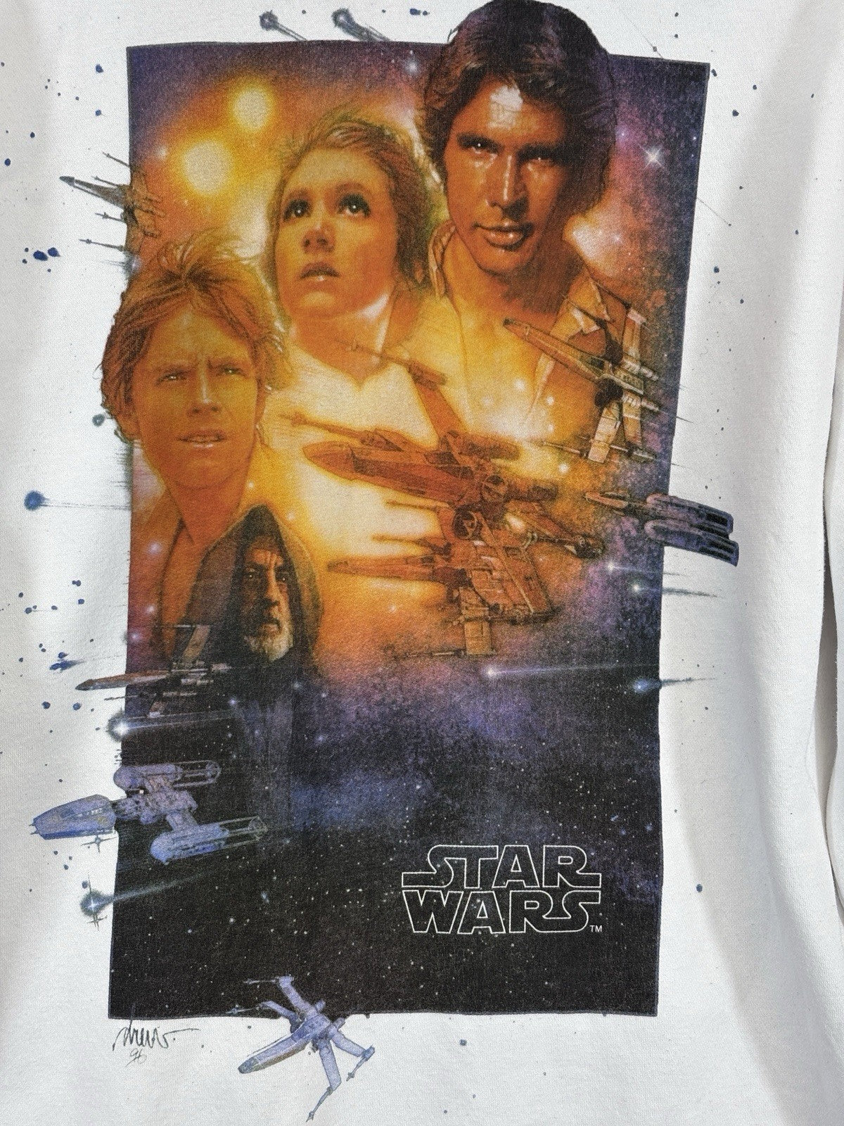 Star Wars Hoodie Mens L H&M Licensed A New Hope Graphic White