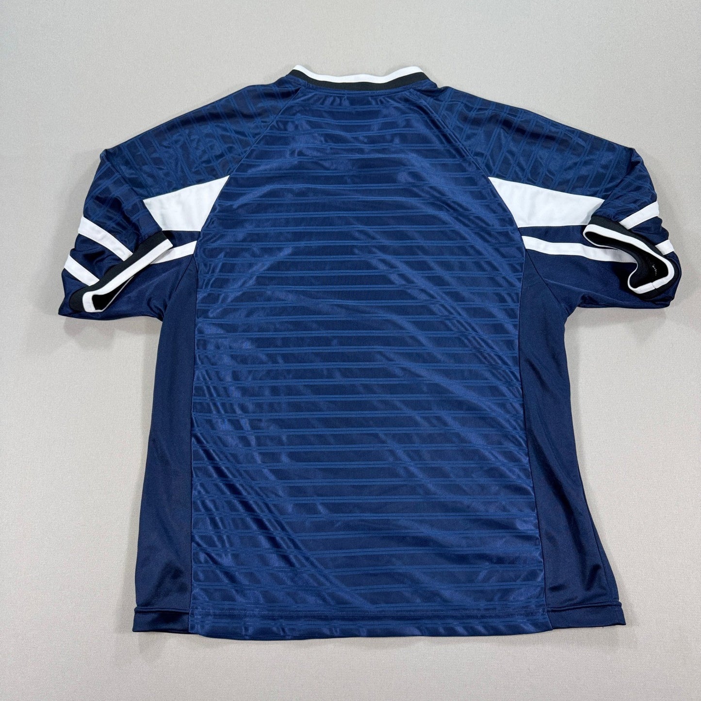 Vintage 90s Nike Training Jersey T Shirt Swoosh Drill mens Medium Navy Blue