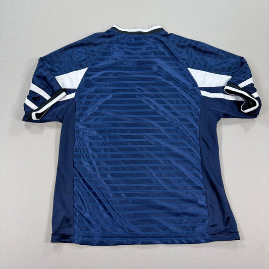 Vintage 90s Nike Training Jersey T Shirt Swoosh Drill mens Medium Navy Blue