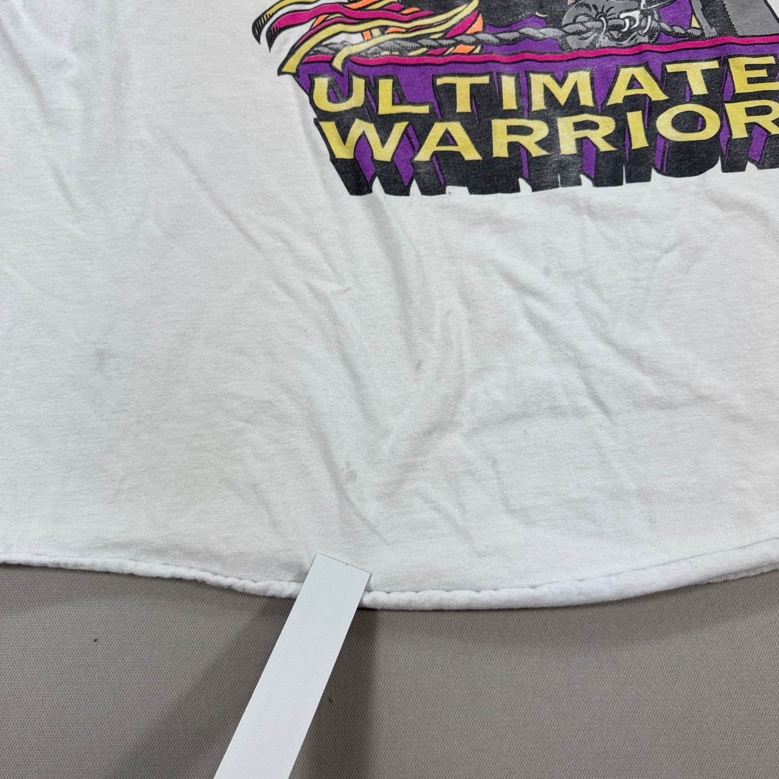 WWE Legends Ultimate Warrior Raglan T-Shirt mens 2XL White Graphic Crewneck